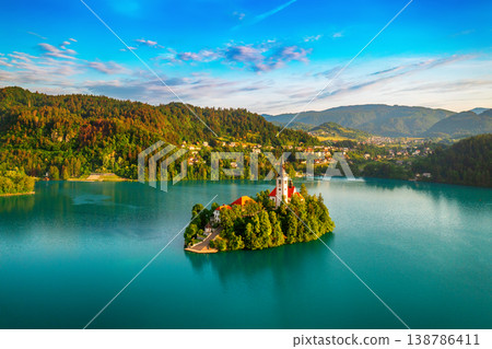 Lake Bled, Slovenia, seasonal spring travel background Lake Bled, Slovenia, seasonal spring travel background 138786411