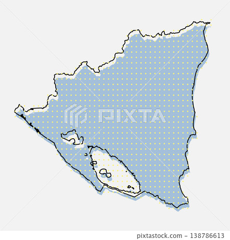 Vector map Nicaragua from points, dotted template Vector map Nicaragua from points, dotted template 138786613