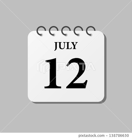 Icon page calendar day - 12 July 138786630