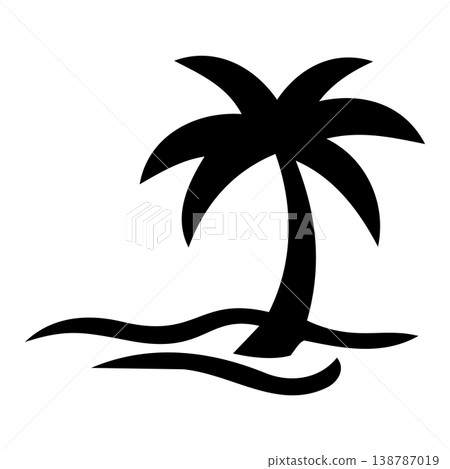 棕櫚樹圖示（熱帶地區/度假勝地的象徵） 138787019