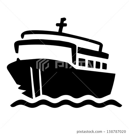 船舶圖示（簡單的黑色交通符號） 138787020