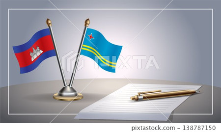 Small national flag of Colombia and Aruba flag Relation, Template Vector Illustration Small national flag of Colombia and Aruba flag Relation, Template Vector Illustration 138787150