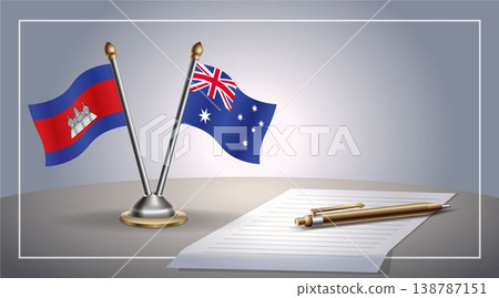 Small national flag of Colombia and Australia flag Relation, Template Vector Illustration Small national flag of Colombia and Australia flag Relation, Template Vector Illustration 138787151