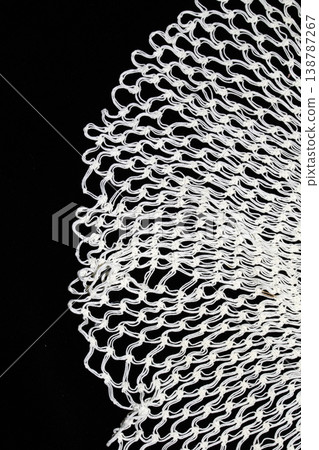 Close up of vintage lace fabric white on black background embroidery Close up of vintage lace fabric white on black background embroidery 138787267