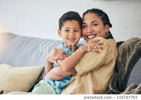 Love, hug and happy family mom, child and bonding, support and care for young son on living room sofa. Happiness, home affection and relax mama, kid or people enjoy quality time for Mothers Day Love, hug and happy family mom, child and bonding, support and care for young son on living room sofa. Happiness, home affection and relax mama, kid or people enjoy quality time for Mothers Day 138787765
