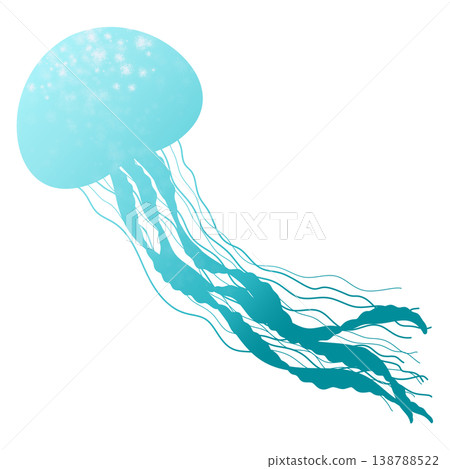 A simple illustration of a red jellyfish. 138788522