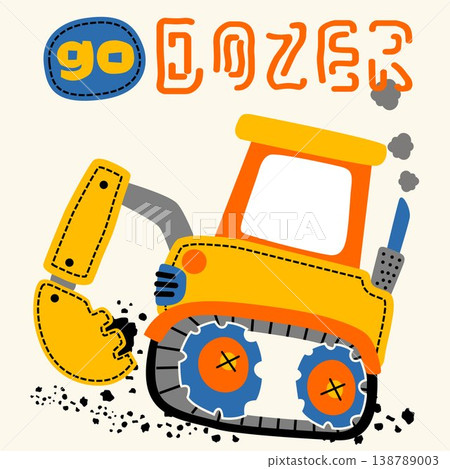 Vector cartoon illustration of construction vehicle Vector cartoon illustration of construction vehicle 138789003
