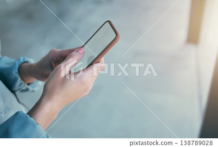 Phone, mockup and hands of business person in office for social media, internet and mobile space. Technology, professional and closeup of worker on smartphone for website, branding and advertisement Phone, mockup and hands of business person in office for social media, internet and mobile space. Technology, professional and closeup of worker on smartphone for website, branding and advertisement 138789028