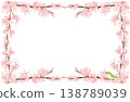 手繪水彩風格櫻花插畫邊框 138789039