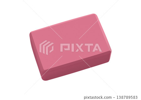 Pink yoga block for pilates studio and home 138789583