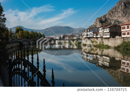 Amasya Turkey riverside Ottoman houses and bridge Amasya Turkey riverside Ottoman houses and bridge 138789725