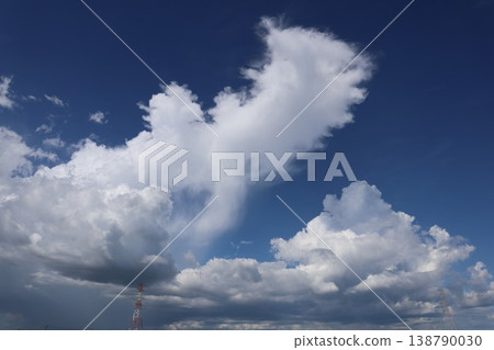 夏日天空和雲朵的景象 138790030