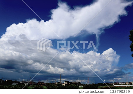 Rural townscape and summer clouds Rural townscape and summer clouds 138790259