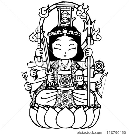八臂弁財天（哈哈，單色版[光環較小]） 138790460