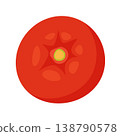 Whole ripe red tomato. Hand drawn trendy flat style isolated on transparent background 138790578