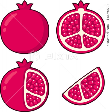 Pomegranate illustration set 138790702