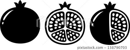 Pomegranate illustration set 138790703