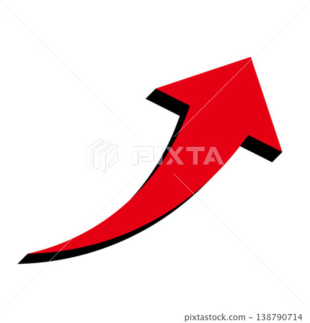 Simple arrow illustration on a white background, symbolizing business growth and upward movement. 138790714