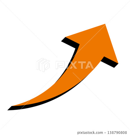 Simple arrow illustration on a white background, symbolizing business growth and upward movement. 138790808