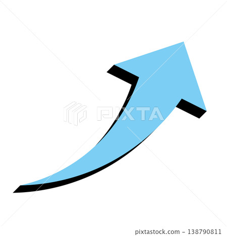 Simple arrow illustration on a white background, symbolizing business growth and upward movement. Simple arrow illustration on a white background, symbolizing business growth and upward movement. 138790811