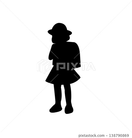 Silhouette illustration of an elementary school student wearing a school bag; first grade; entrance ceremony. Silhouette illustration of an elementary school student wearing a school bag; first grade; entrance ceremony. 138790869
