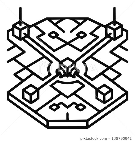 maze with arrows in triangle 138790941