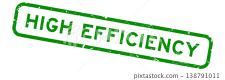Grunge green high efficiency word rubber square seal stamp on white background Grunge green high efficiency word rubber square seal stamp on white background 138791011