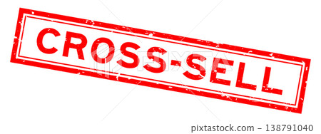 Grunge red cross sell word square rubber seal stamp on white background 138791040