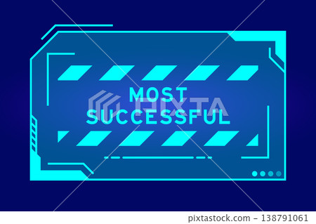Blue color of futuristic hud banner that have word most successful on user interface screen on black background Blue color of futuristic hud banner that have word most successful on user interface screen on black background 138791061