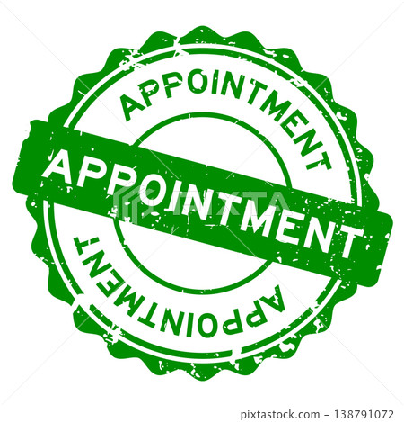 Grunge green appointment word round seal stamp on white background 138791072