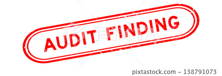 Grunge red audit finding word rubber seal stamp on white background 138791073