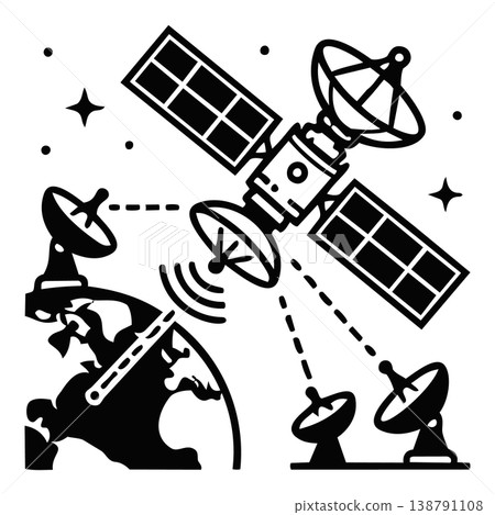 set of space elements icons 138791108