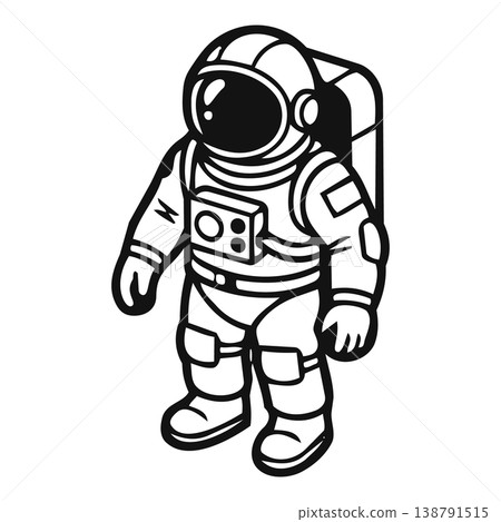 astronaut in space suit line icon, outline style 138791515