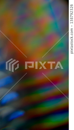 Blur flash leak. Lens prism. Colorful striped wavy pattern light glow on black background. Bright fractal luminosity abstract texture. 138792326