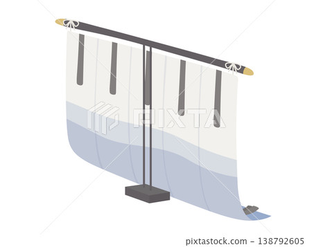 Illustration of a blue folding screen Illustration of a blue folding screen 138792605