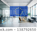 European Union economy growth concept with rising chart 138792650