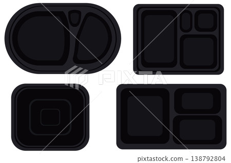 Illustration of a lunchbox container | Disposable takeout packaging - white background 138792804