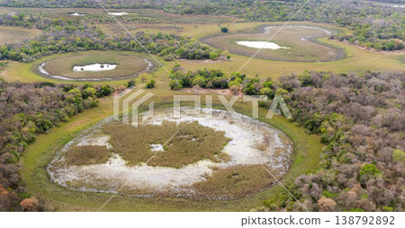 Aerial view of the Pantanal wetlands 138792892