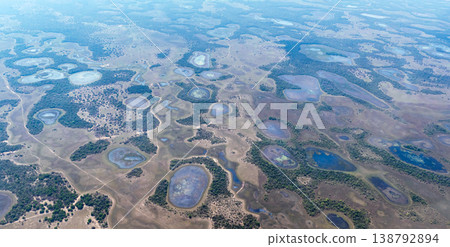 Aerial view of the vast Pantanal wetlands Aerial view of the vast Pantanal wetlands 138792894