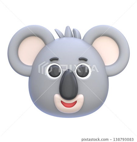 Cute 3D Koala Icon, Cartoon Australian Animal Face, Adorable Character, Soft Rounded Illustration for UI App Sticker Mascot Design Cute 3D Koala Icon, Cartoon Australian Animal Face, Adorable Character, Soft Rounded Illustration for UI App Sticker Mascot Design 138793083