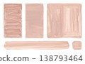 Collection of Hand Painted Watercolor Brush Stroke Rectangles and Banners in Soft Pastel Blush Rose Pink Tones on White Background for Elegant Feminine Design 138793464