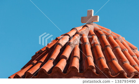 Detail of architecture church in Vathia town, Mani Greece. 138793490