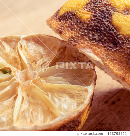 closeup old rotten lemon closeup old rotten lemon 138793551