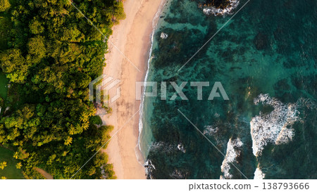 White beach costa rica aerial coastline drone view White beach costa rica aerial coastline drone view 138793666