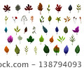 Set of Green leaf icon in flat style, on white background. leaf icon set. nature icon, leaf vector illustration. 138794093