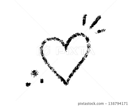 Crayon doodle heart. Chalk texture hand drawn line heart icon. Pencil love sign. Kid school crayon drawing. Scribble cute love shape. Vector illustration isolated on white background 138794171