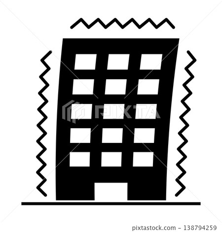 Building Shaking Cartoon Buildings shaking in the earthquake - Stock Illustration [138794259 ...