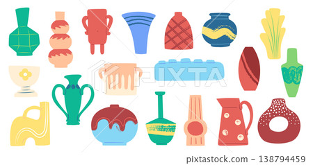 Vases Set Abstract Silhouette 138794459
