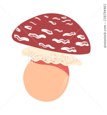Mushroom Amanita Cap With Warts Cartoon Mushroom Amanita Cap With Warts Cartoon 138794461