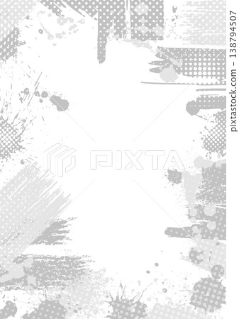 The background is gray blots. Hand drawn. Not AI, vector illustration. 138794507